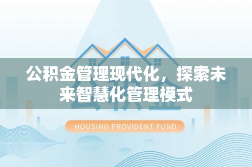 麻山公积金管理现代化，探索未来智慧化管理模式