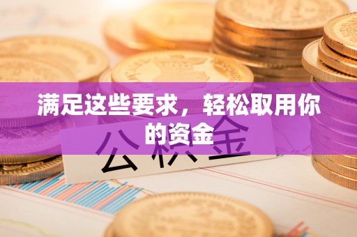 麻山满足这些要求，轻松取用你的资金